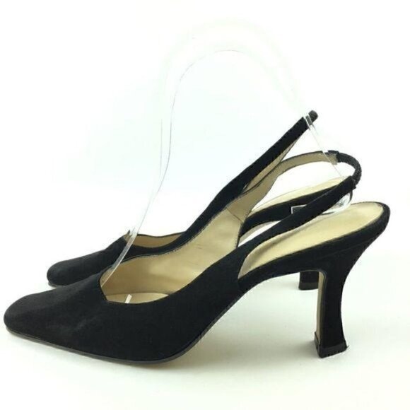 Karen Scott Womens Heels Size 6 Mason Black Suede 80s 90s - Picture 3 of 8